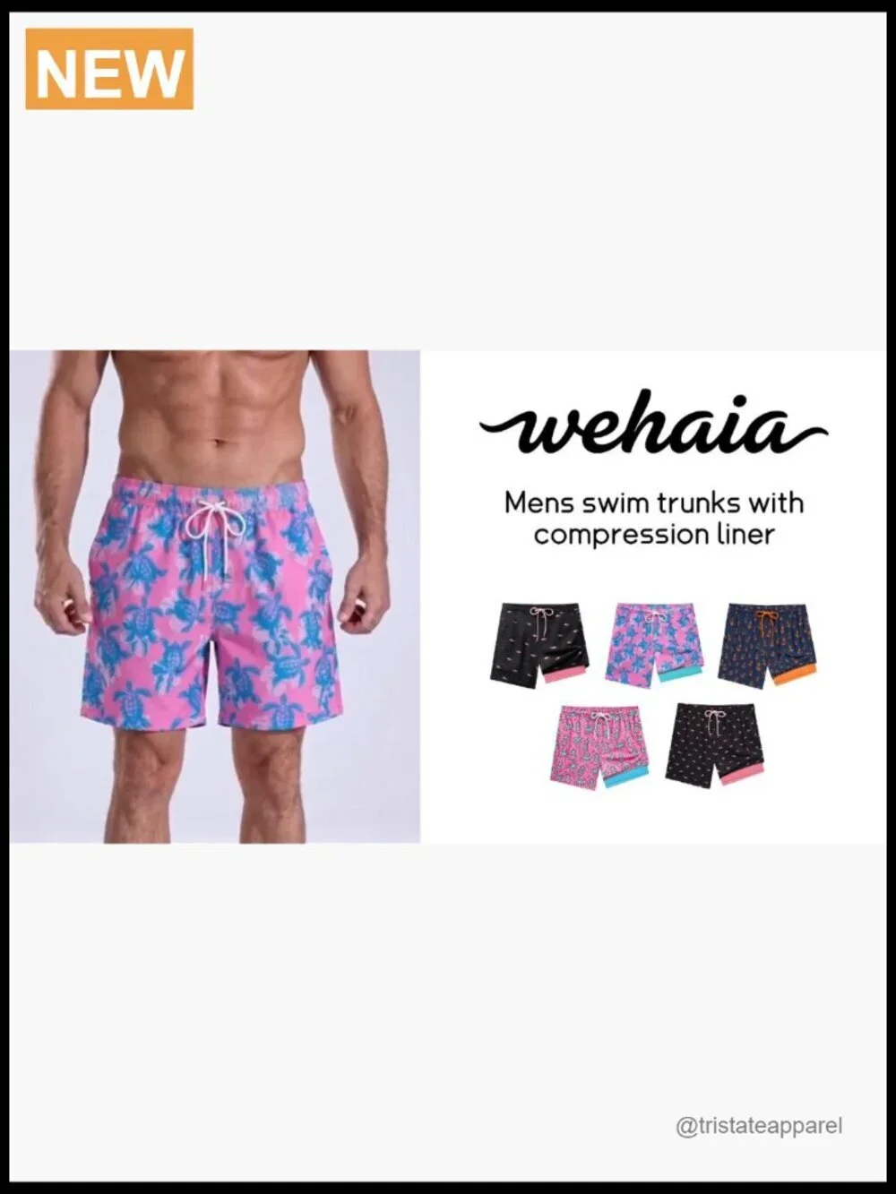 Mens Swim Trunks 7in Quick Dry 2 in 1 with Zipper Pockets
